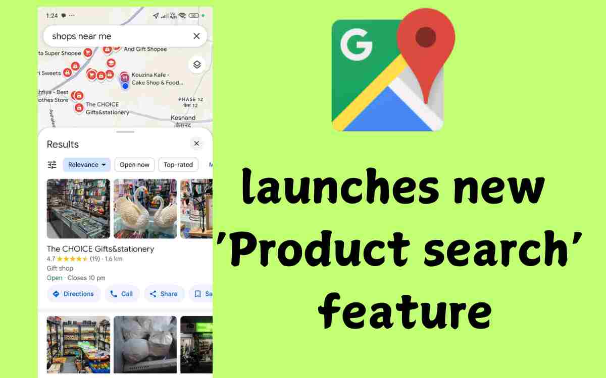 Google Maps Product search feature